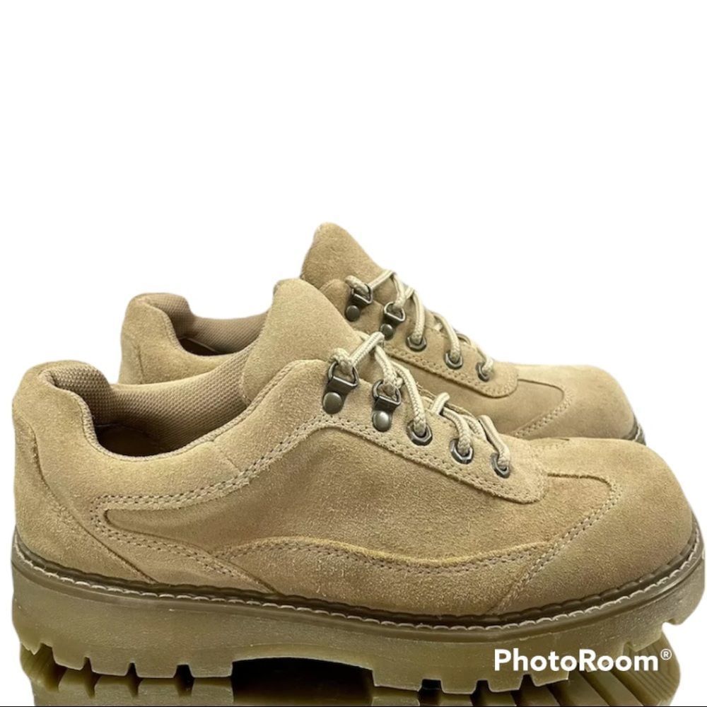 Lower East Side Suede Chunky Shoes Low Boots  Vintage Y2K Beige
